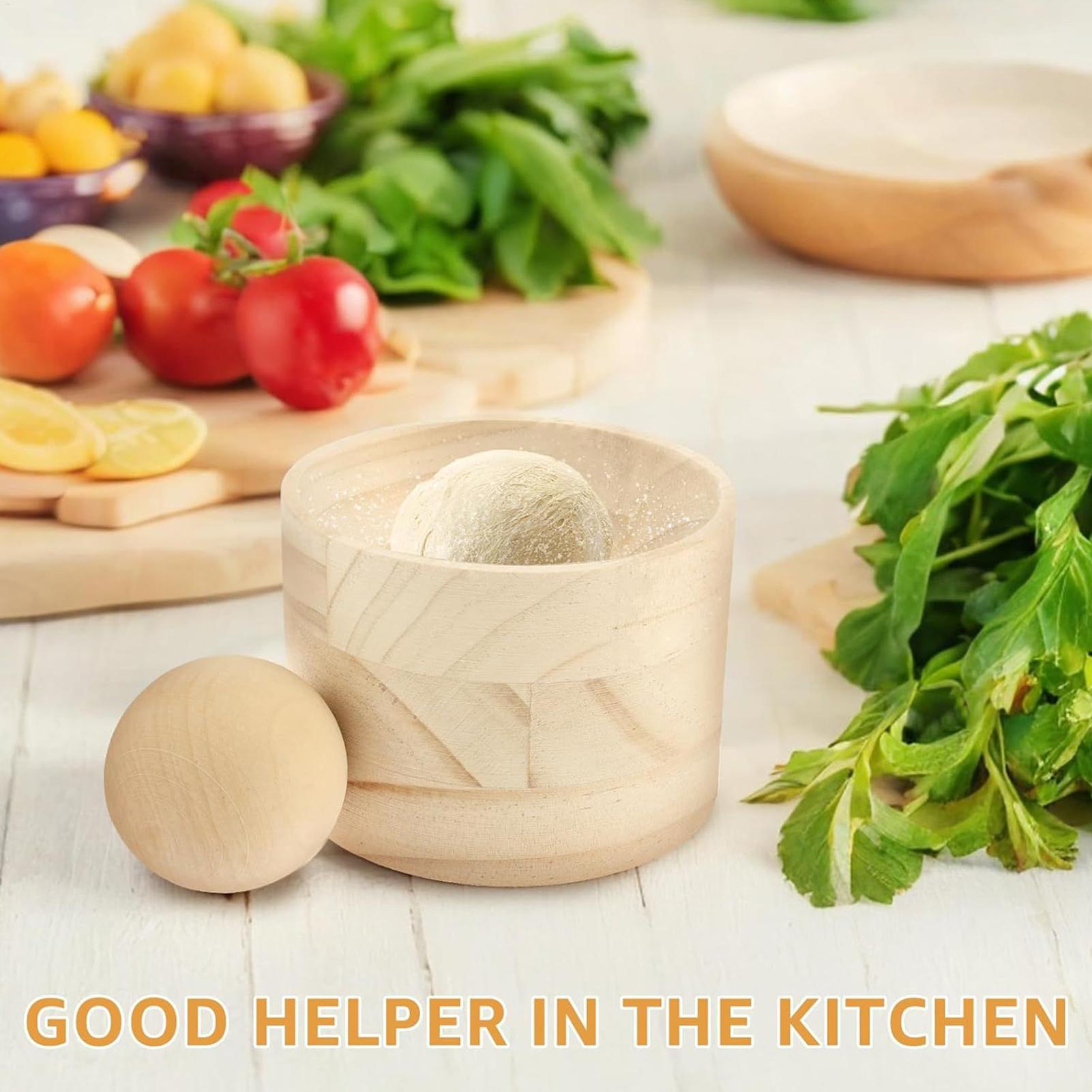 Dumpling Press Set - Wood Dumpling Maker Mold And Ball